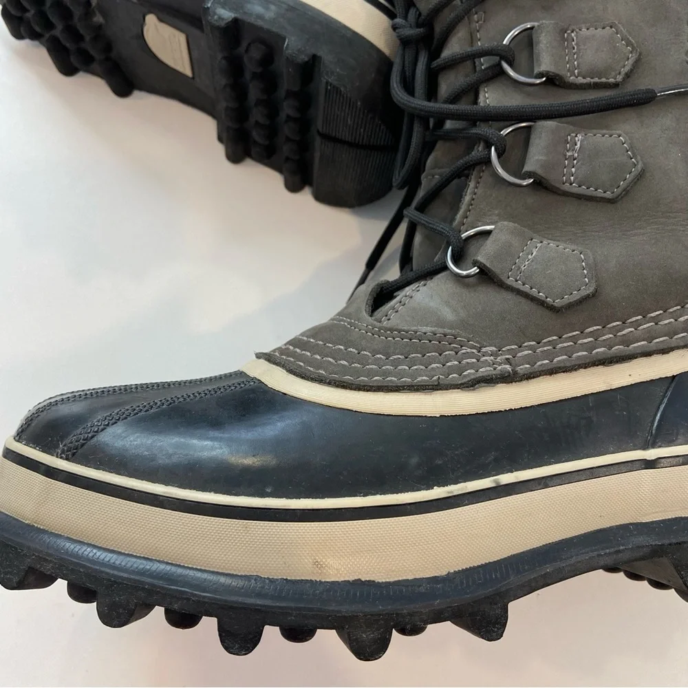 Sorel men Caribou style winter boots lace up shearling top warm lining size 10 - Picture 12 of 16
